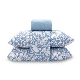 Jogo De Cama King 100% Algodão Royale 4 Peças - Stone Azul