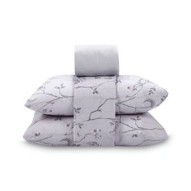 Jogo De Cama King 100% Algodão Royale 4 Peças - Soraia Flowers Bege