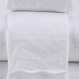 Jogo De Cama King 100% Poliéster Com Renda Havan Casa 4 Pçs - Branco