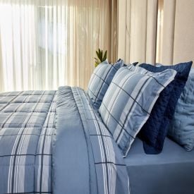 Jogo de Cama King 4Peças Buona Fortuna - Ravi Azul