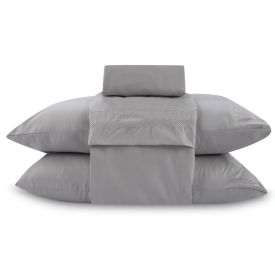 Jogo de Cama King Bordado Havan Casa 4 pçs - Cinza Amianto