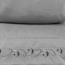 Jogo de Cama King com Bordado Imperial Havan Casa 4 pçs - Cinza Amianto