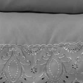 Jogo de Cama King Imperial com Renda 4 pçs Havan Casa - Cinza Amianto