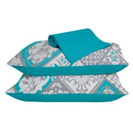 Jogo De Cama King Malha 100% Algodão Solecasa 3 Pçs - Lisboa Turquesa