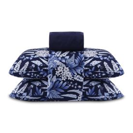 Jogo De Cama King Micropercal 180 Fios Havan Casa 4 Pçs - Elegance Flowers Marinho