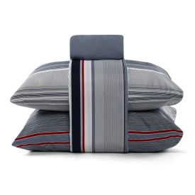 Jogo De Cama King Micropercal 180 Fios Havan Casa 4 Pçs - Renato listra Azul