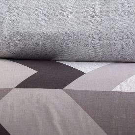 Jogo De Cama King Percal 200 Fios Algodão Buona Fortuna 3 Pçs - Textura Heitor Chumbo