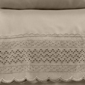 Jogo de Cama King Renda Imperial Havan Casa 4 pçs - Bege