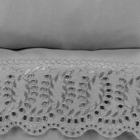 Jogo de Cama Queen com Renda Havan Casa 4 pçs - Cinza Amianto