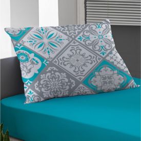 Jogo De Cama Queen Malha 100% Algodão Solecasa 3 Pçs - Lisboa Turquesa