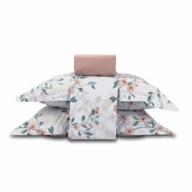 Jogo de Cama Queen Percal Buona Fortuna 4 pçs - Aurora Poa Rosa