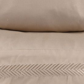 Jogo de Cama Bordado Queen Havan Casa 4 pçs - Bege