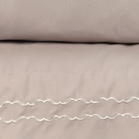 Jogo de Cama Queen Bordado Imperial 4 pçs Havan Casa - Bege