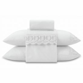 Jogo de Cama Queen com Renda Havan Casa 4 pçs - Branco