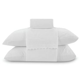 Jogo de Cama Queen com Renda Imperial Havan Casa 4 pçs - Branco