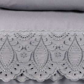 Jogo de Cama Queen Imperial com Renda Havan Casa 4 pçs - Cinza Amianto