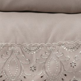 Jogo de Cama Queen Imperial com Renda Havan Casa 4 pçs - Bege