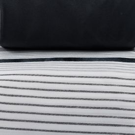 Jogo De Cama Queen Micropercal Havan Casa 4 Pçs - Tony Listra Cinza