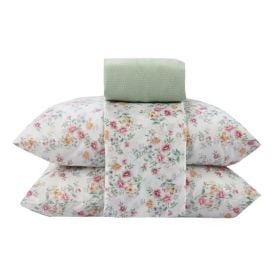 Jogo de Cama Queen Napoli Havan Casa 4 p&ccedil;s  - Luz Flowers Verde