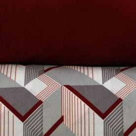 Jogo de Cama Queen Napoli Havan Casa 4 p&ccedil;s  - Tridi Geom&eacute;trico Vinho