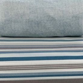 Jogo de Cama Queen Napoli Havan Casa 4 p&ccedil;s  - Mink Listra Azul