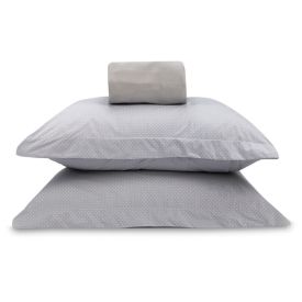 Jogo de Cama Queen Percal Buona Fortuna 3 pçs - Poa Prata