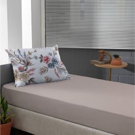 Jogo De Cama Solteiro Malha 100% Algodão Solecasa 2 Pçs - Kendy Bege