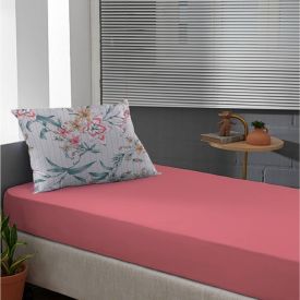 Jogo De Cama Solteiro Malha 100% Algodão Solecasa 2 Pçs - Daisy Goiaba