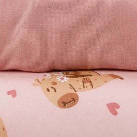 Jogo de Cama Solteiro Kids Malha Solecasa by Havan Kids 2 pçs - Capivara