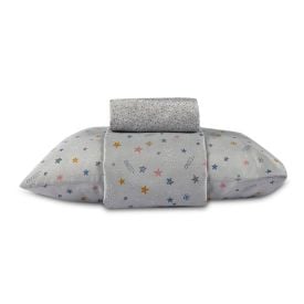  Jogo de Cama Solteiro 150 Fios Havan Kids 3 p&ccedil;s - Aster Star Cinza