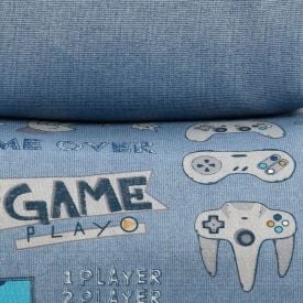  Jogo de Cama Solteiro 150 Fios Havan Kids 3 p&ccedil;s - Gaming Azul