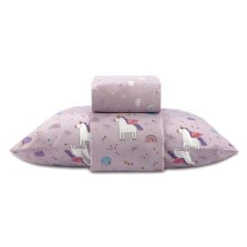  Jogo de Cama Solteiro 150 Fios Havan Kids 3 p&ccedil;s - Unic&oacute;rnio Lil&aacute;s