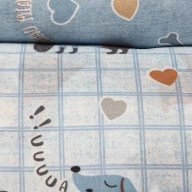  Jogo De Cama Solteiro 150 Fios Havan Kids 3 Pçs - Pets Azul 