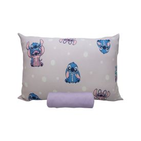 Jogo de Cama Solteiro Malha Estampado Disney - Love Stitch Lavanda