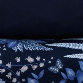 Jogo de Cama Solteiro Micropercal Havan Casa 3 pçs - Flowers Marinho