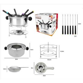 Jogo De Fondue Inox Imporiente - 10 Peças