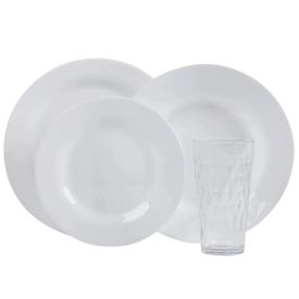 Aparelho de Jantar Opaline Menu Vitrage Nadir 16 Peças - Branco