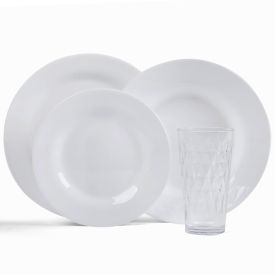 Aparelho De Jantar Opaline Menu Vitrage Nadir 16 Peças - Branco