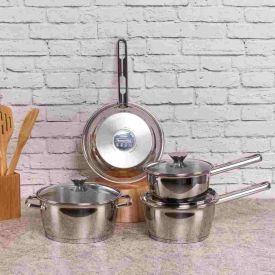 Jogo De Panelas Tramontina Indução Allegra 4 Peças - Inox