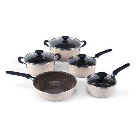 Jogo de Panelas Indução Tunis Tramontina 5 Peças - Rosa Trufado