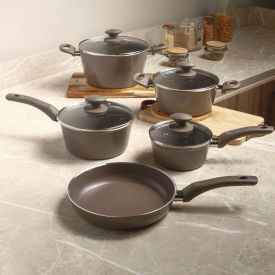 Jogo De Panelas De Indução Montreal Havan Casa 5 Peças - Camurça