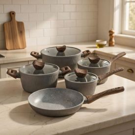 Jogo de Panelas Elegance Indução Havan Casa 5 Peças - Chocolate