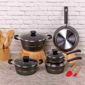 Jogo De Panelas Sicília Tramontina 5 Peças - Cinza