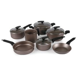 Jogo de Panelas Tramontina Milazzo Starflon Max Amêndoa - 7 Peças