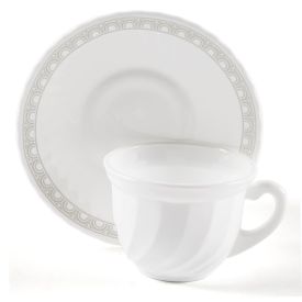 Jogo De Xícaras Com Pires Opaline Paris 190Ml Havan Casa 12 Pçs - Branco