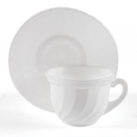 Jogo De Xícaras Com Pires Opaline Valência 190Ml Havan Casa 12 Pçs - Branco