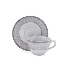 Jogo De Xicaras Com Pires Porcelana Atenas Havan Casa 220 Ml - 12 Peças