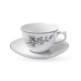 Jogo De Xícaras Com Pires Porcelana Jasmine Havan Casa 12 Pçs - Estampado