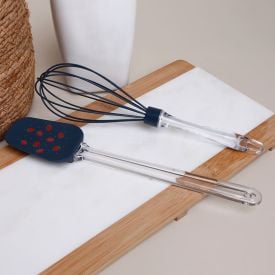 Jogo Espátula e Fouet de Silicone Havan Casa 2 Peças - Morangos Estrelado