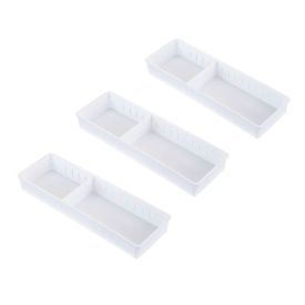 Jogo Organizadores De Gaveta Com Divisórias 3 Peças Dasplast 35,9Cm - Branco